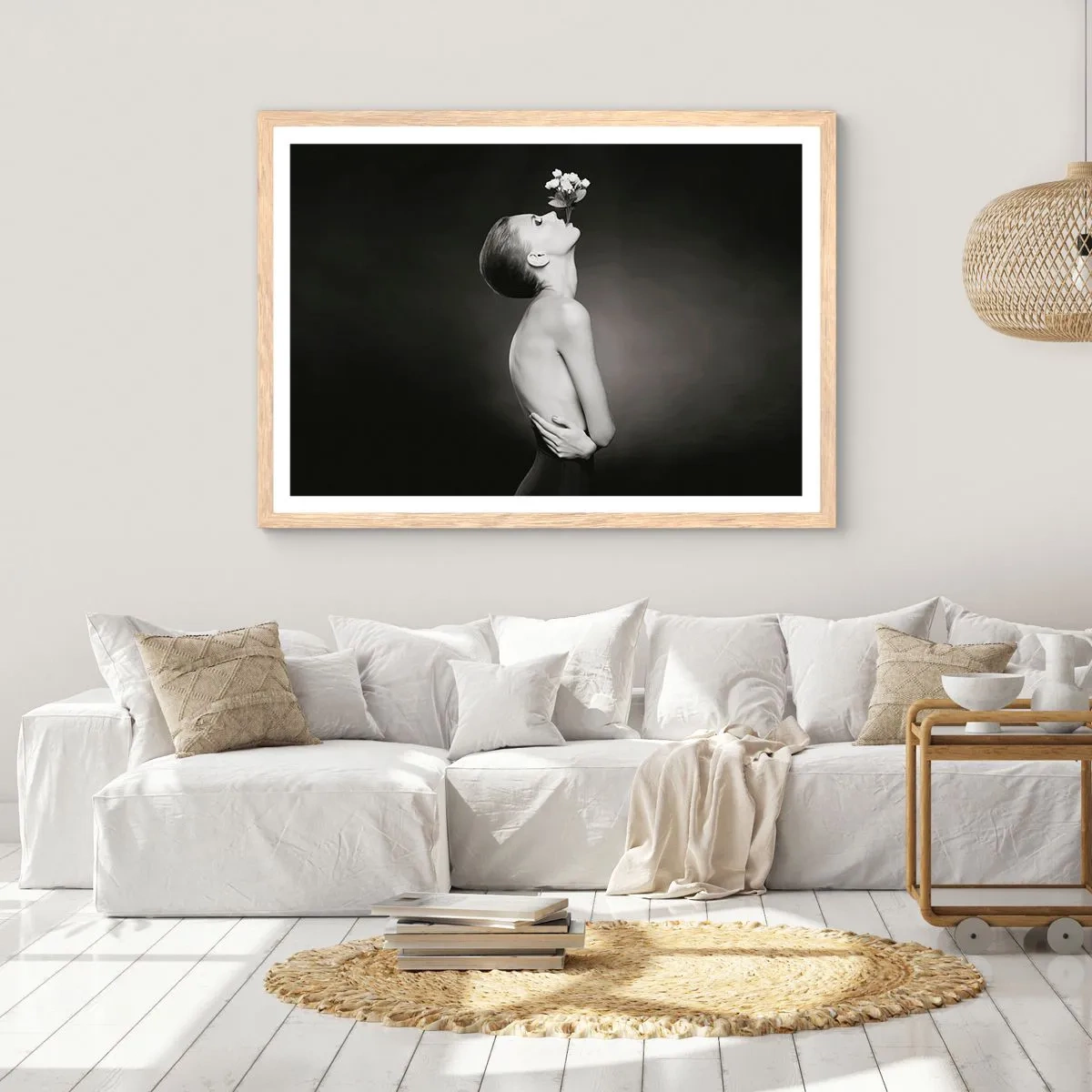 Plagát v ráme zo svetlého duba - Excentrická elegancia - 100x70 cm