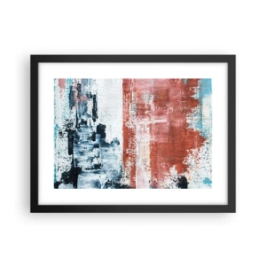 Plagát v čiernom ráme - Abstraktné pol na pol - 40x30 cm