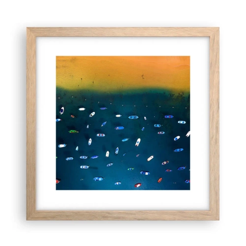 Plagát v ráme zo svetlého duba - Prázdninová hra - 30x30 cm