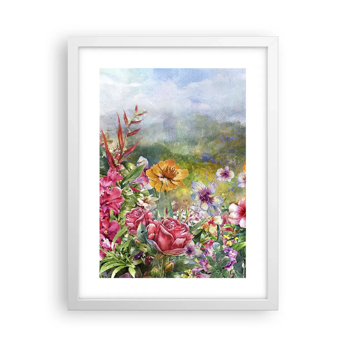 Plagát v bielom ráme - Záhrada, ktorá sa zbláznila - 30x40 cm