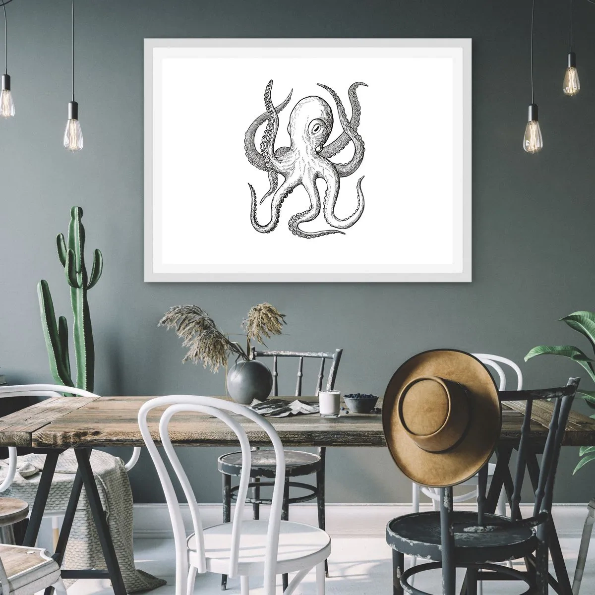 Plagát v bielom ráme - Tancujúca s vlnami - 70x50 cm