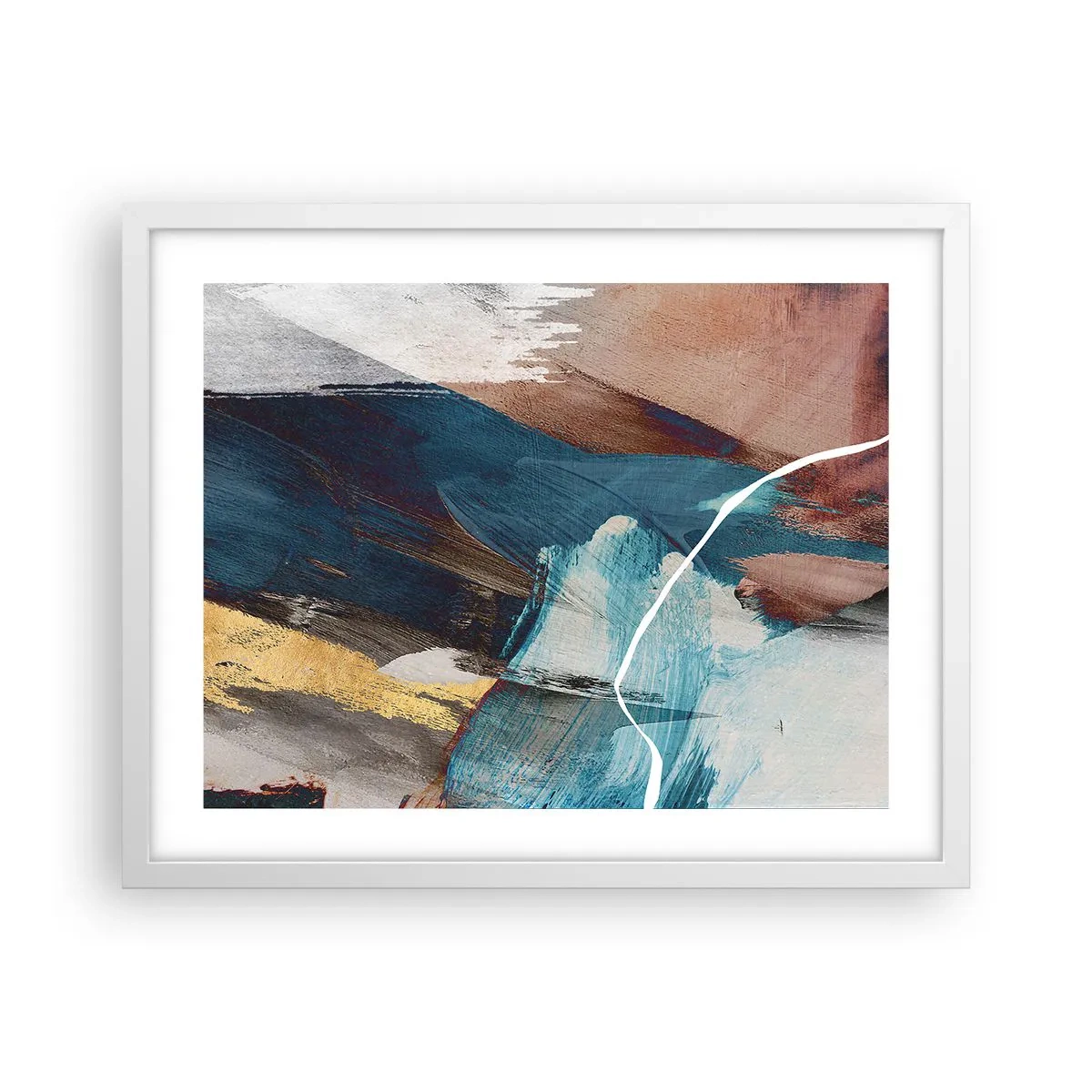 Plagát v bielom ráme - Na plno a s energiou - 50x40 cm