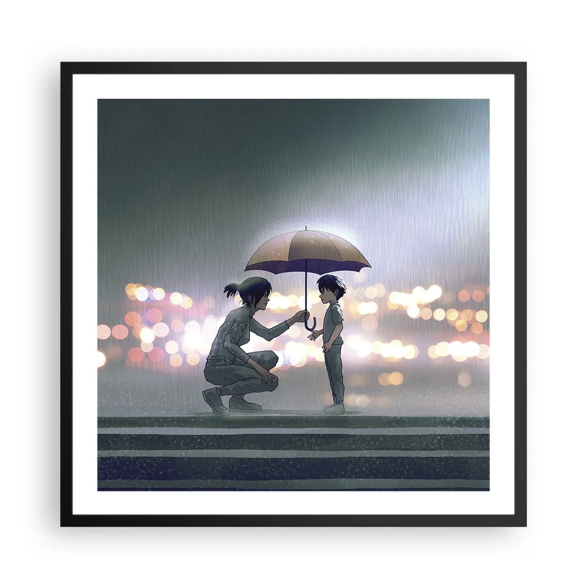 Plagát v čiernom ráme - A všetko je v poriadku - 60x60 cm