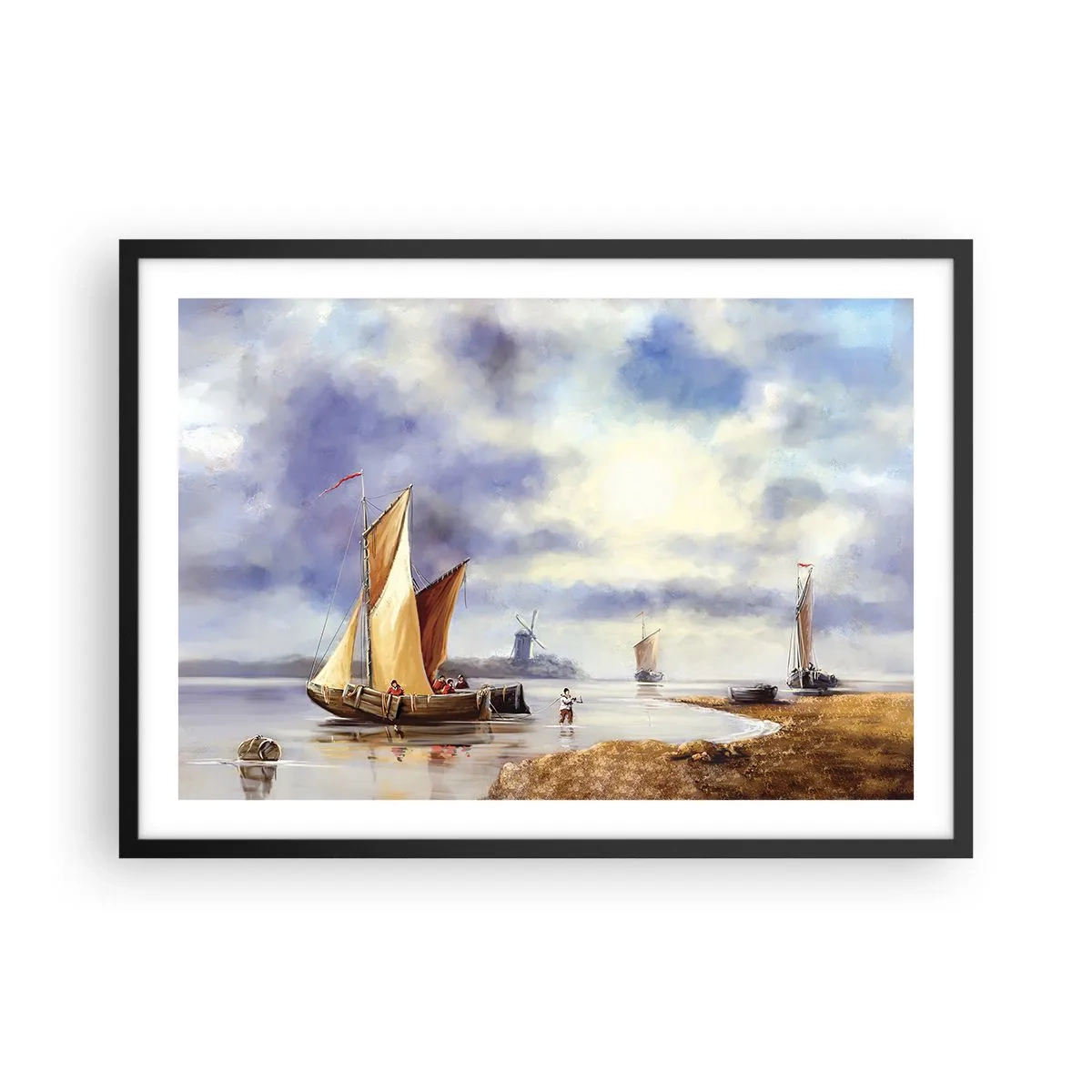 Plagát v čiernom ráme - Návrat námorníkov - 70x50 cm
