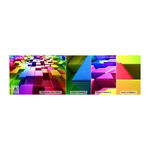 Vzorka samolepiacej fototapety Deluxe Sticker - Op-artové spoločne v tíme - Abstrakcia, Grafika, 3D - 100x30 cm