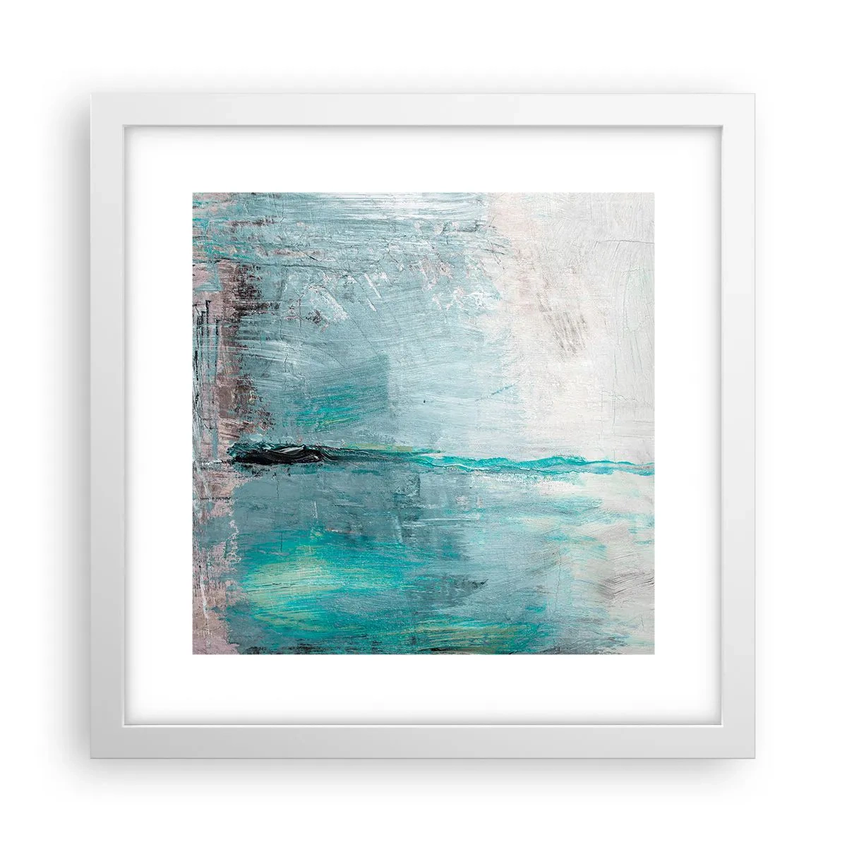 Plagát v bielom ráme - Horizontálne v modrej - 30x30 cm