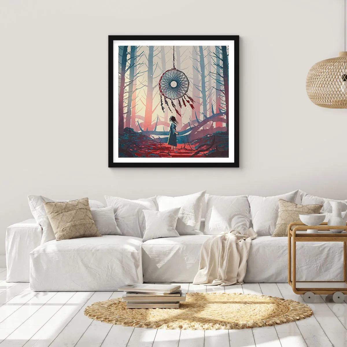 Plagát v čiernom ráme - Tajný rituál šťastia - 60x60 cm