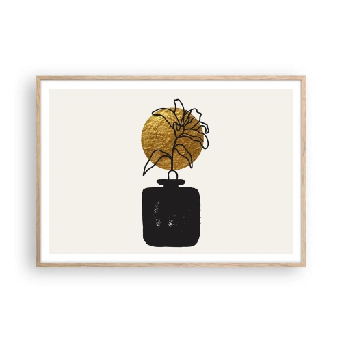 Plagát v ráme zo svetlého duba - Krása, ktorá má cenu zlata - 100x70 cm