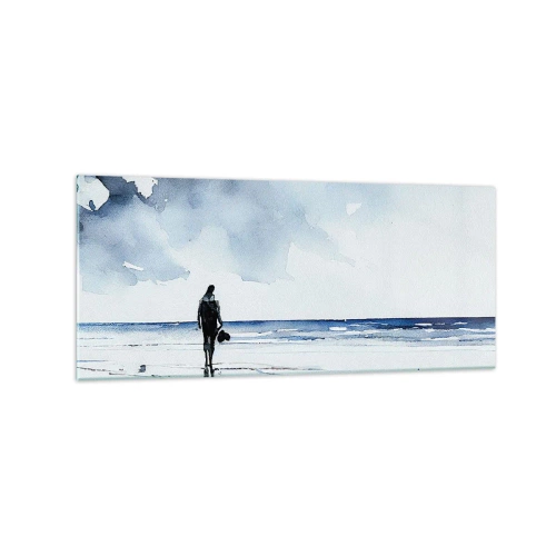 Obraz na skle - Rozhovor s morom - 120x50 cm