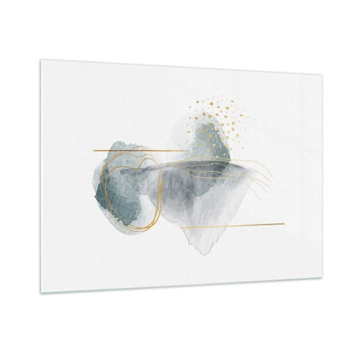 Obraz na skle - O vzťahu medzi šedou a zlatou - 100x70 cm