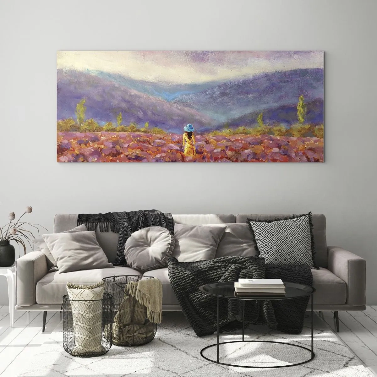 Obraz na skle - V levanduľovom svete - 100x40 cm