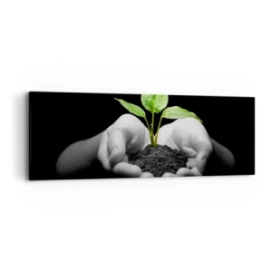 Obraz na plátne - Milujem prírodu, chránim ju - 90x30 cm