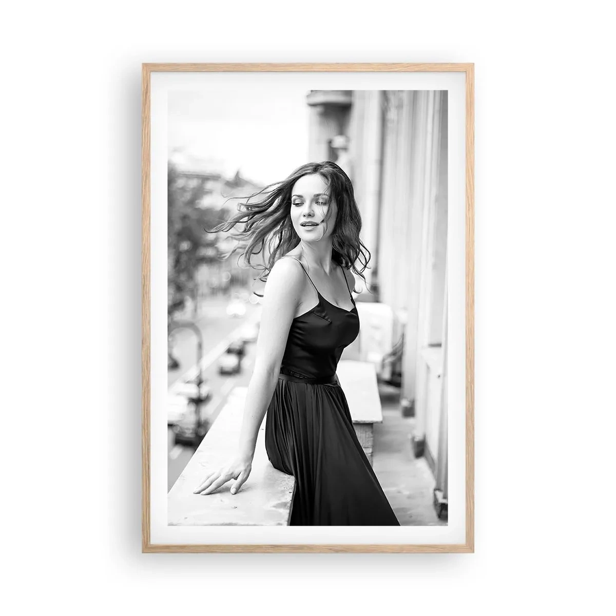 Plagát v ráme zo svetlého duba - Určite Parížanka - 61x91 cm