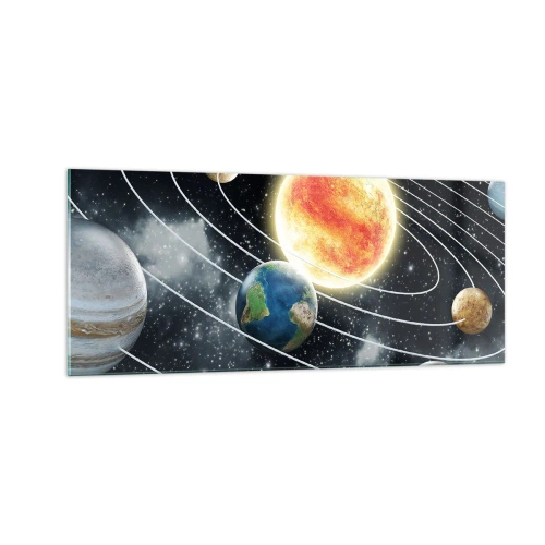 Obraz na skle - Vesmírny tanec - 100x40 cm
