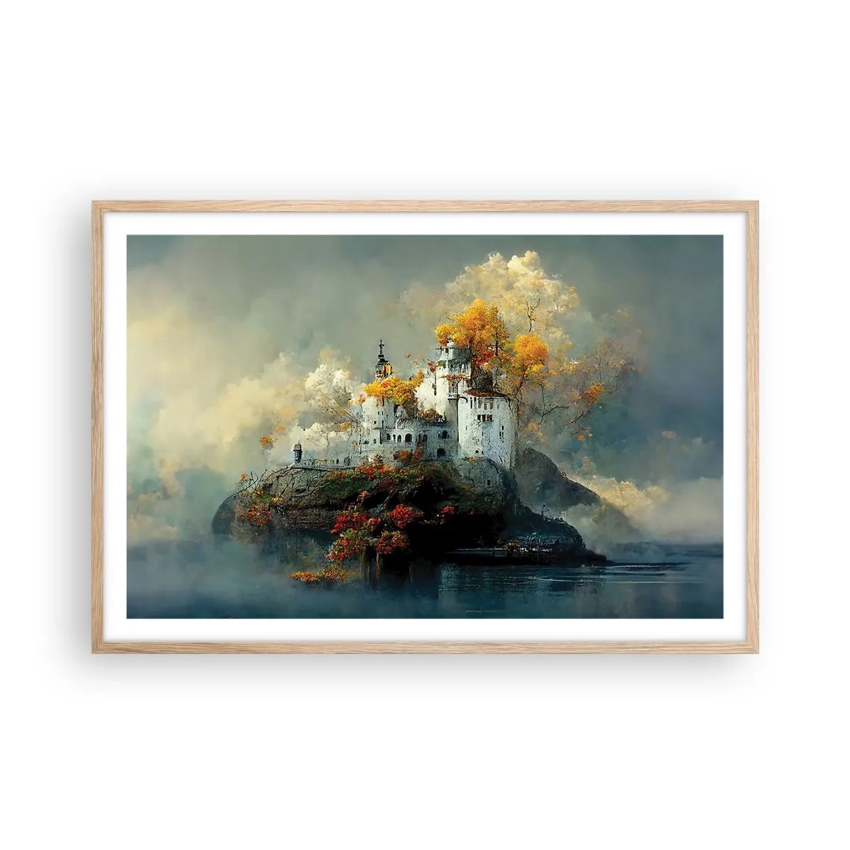 Plagát v ráme zo svetlého duba - Začiatok romantického príbehu - 91x61 cm