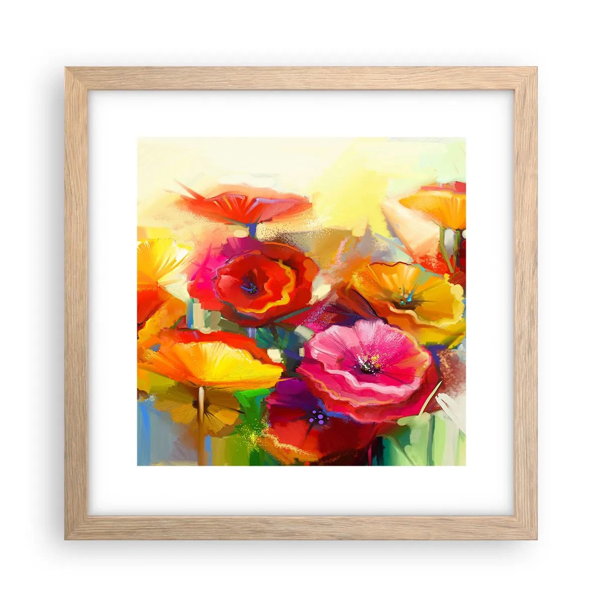 Plagát v ráme zo svetlého duba - Nielen červené - 30x30 cm