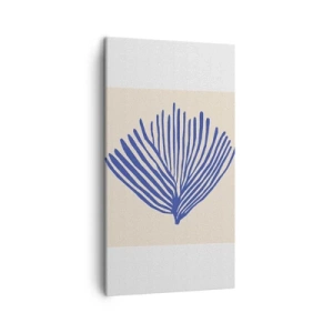 Obraz na plátne - Modrý vejár - 45x80 cm