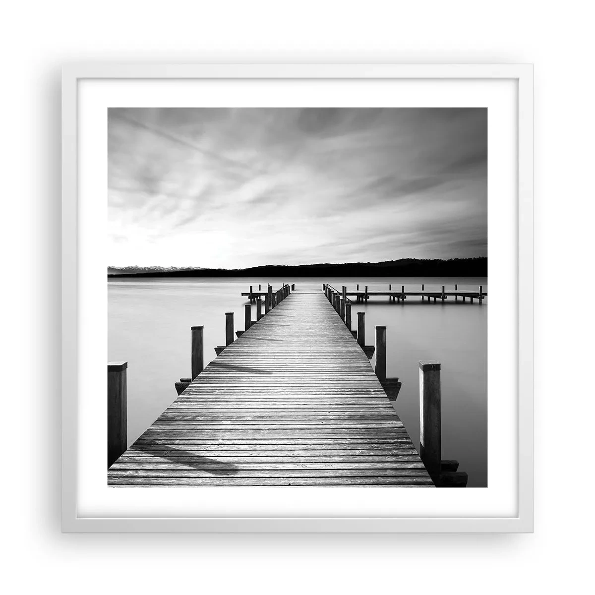 Plagát v bielom ráme - Pri napájadle – pokoji - 50x50 cm