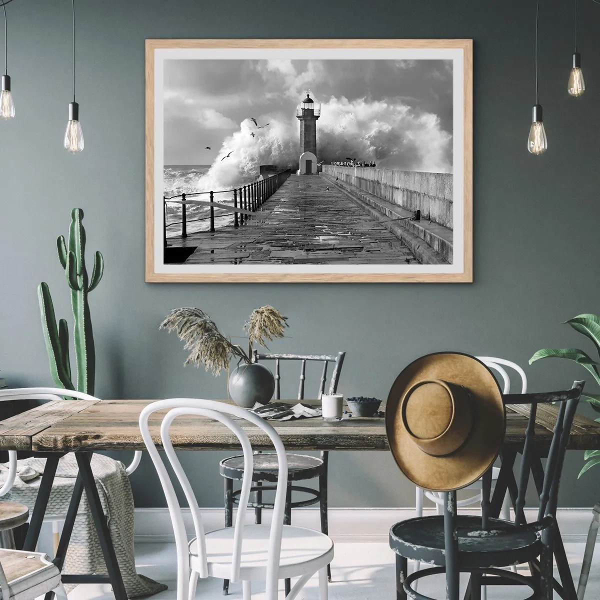 Plagát v ráme zo svetlého duba - Nebojácna - 100x70 cm