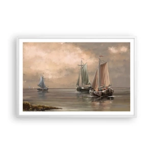 Plagát v bielom ráme - Návrat námorníkov - 91x61 cm