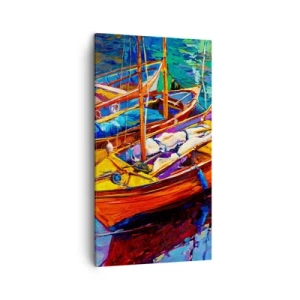 Obraz na plátne - Na vode hustej od farieb - 45x80 cm