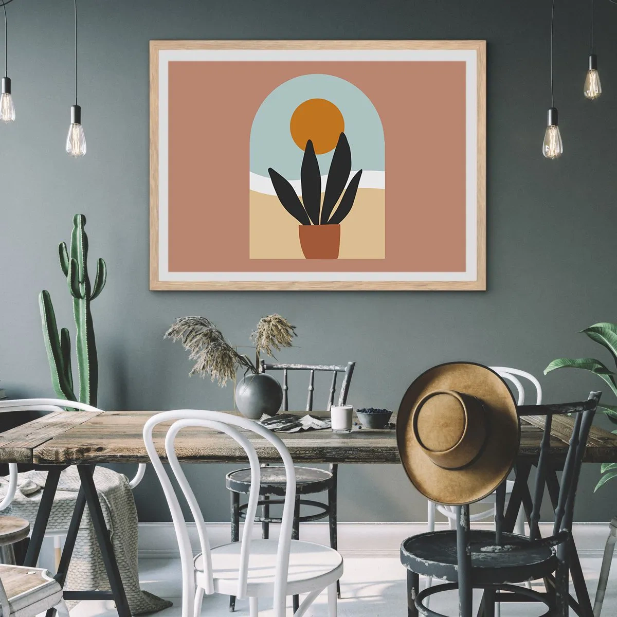 Plagát v ráme zo svetlého duba - Malé radosti - 50x40 cm