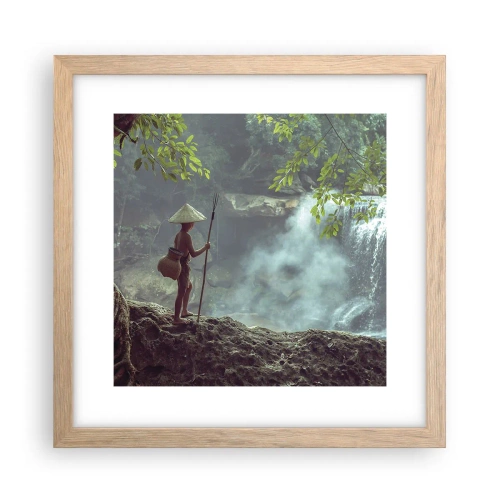 Plagát v ráme zo svetlého duba - Spriatelený s prírodou - 30x30 cm