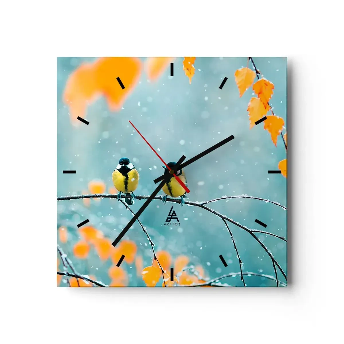 Nástenné hodiny - Vtáčie klebety - 30x30 cm
