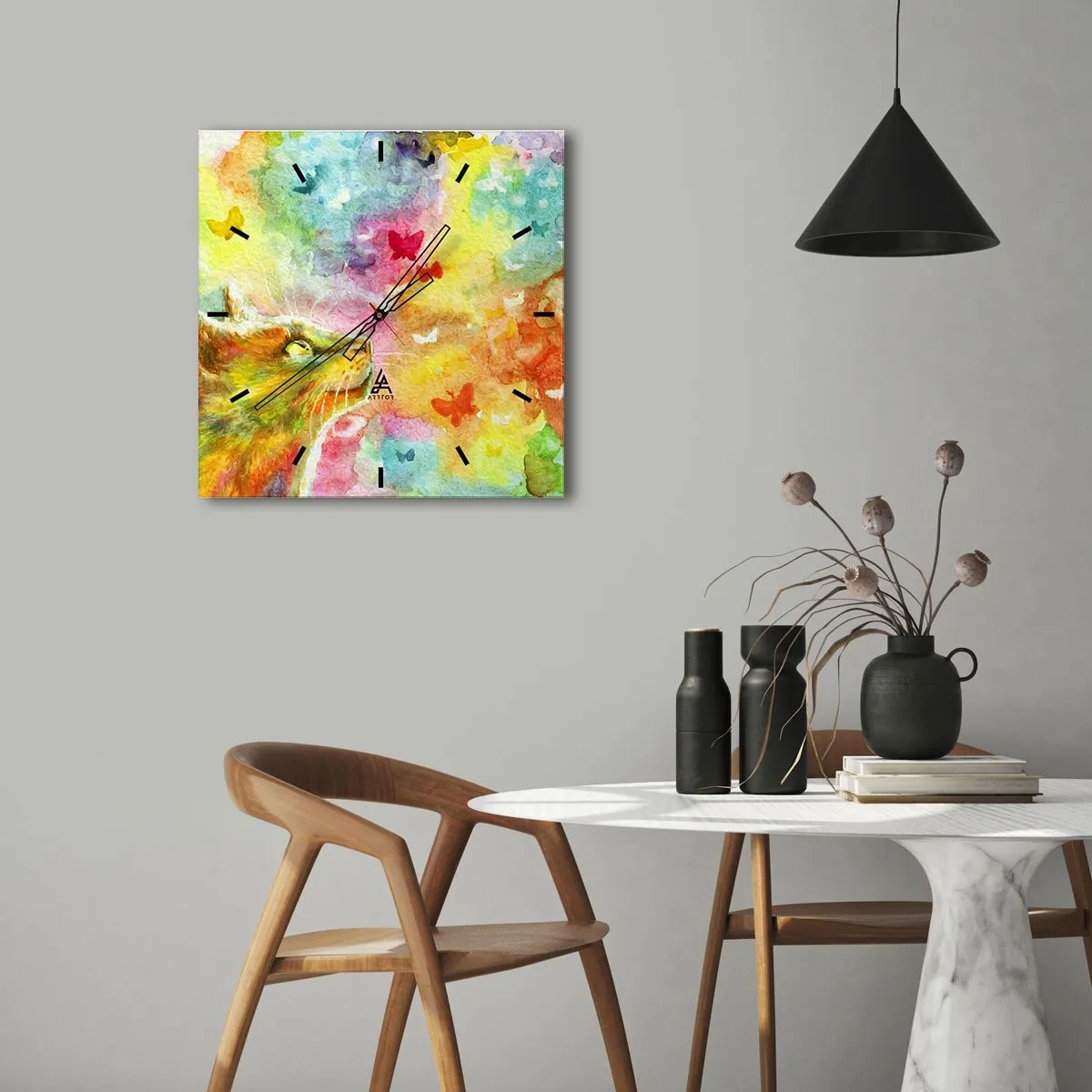 Nástenné hodiny - Nezmysly v mačacom raji - 40x40 cm