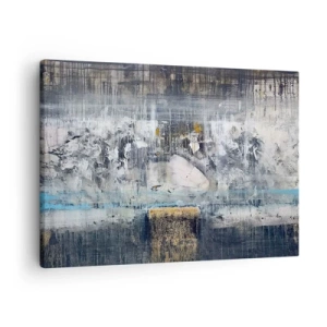 Obraz na plátne - Abstraktná kompozícia v chladných tónoch - 70x50cm - Ako na ľade, tak aj na hrude - Moderná nástenná dekorácia do obývacej izby a spálne ARTTOR