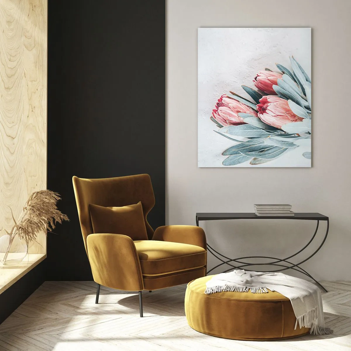 Obraz na skle - Zahanbené svojou vlastnou krásou - 50x70 cm