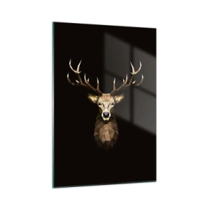 Obraz na skle - Kubistický jeleň - 50x70 cm