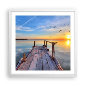 Plagát v bielom ráme - Ísť pred seba smerom k slnku - 50x50 cm