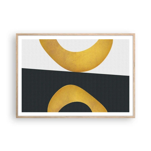 Plagát v ráme zo svetlého duba - Po prvé: zlato - 100x70 cm