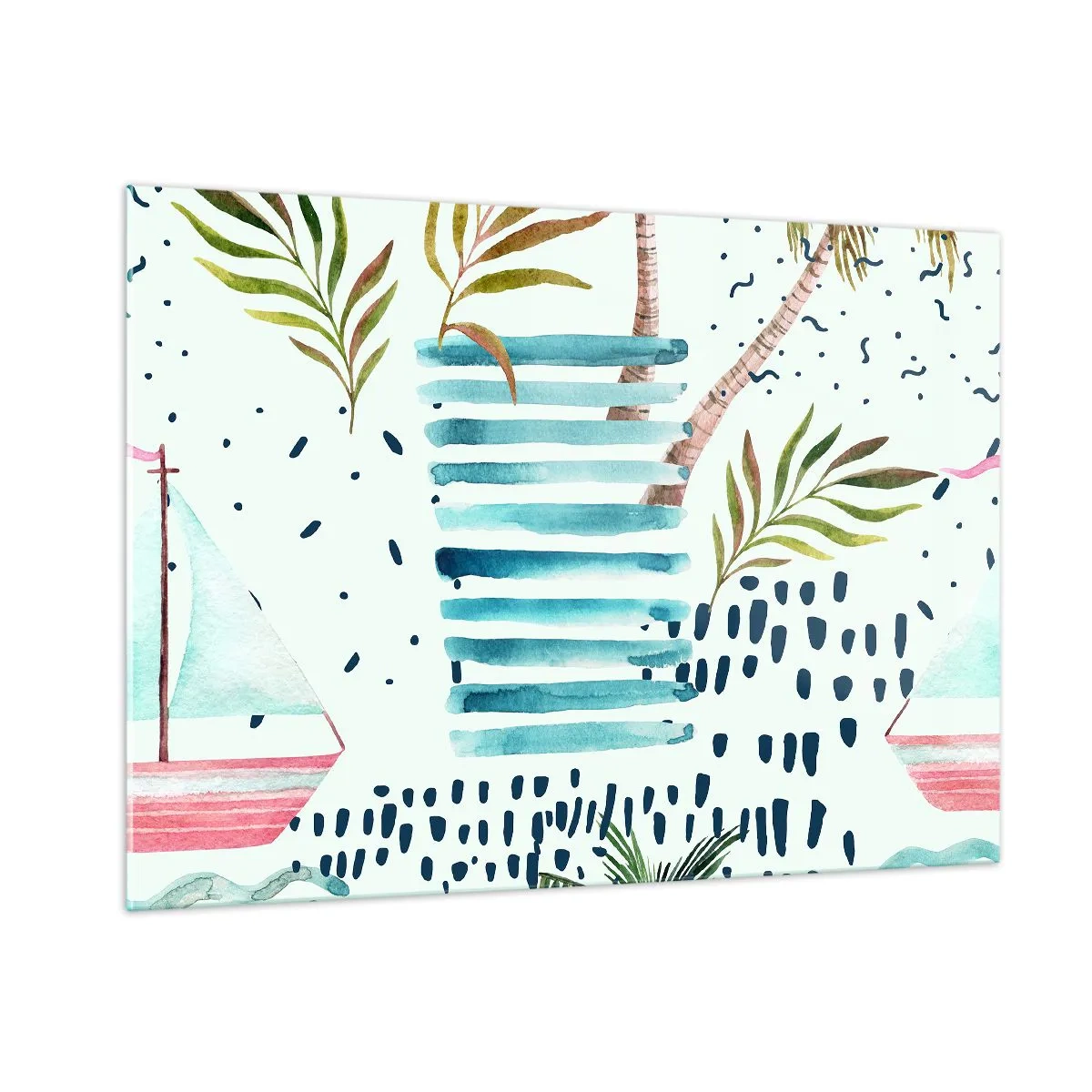 Obraz na skle - Prázdniny pod palmami - 100x70 cm