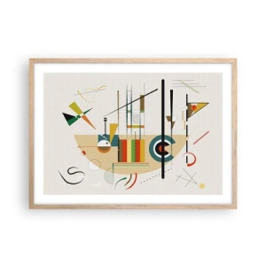 Plagát v ráme zo svetlého duba - A svet sa smeje - 70x50 cm