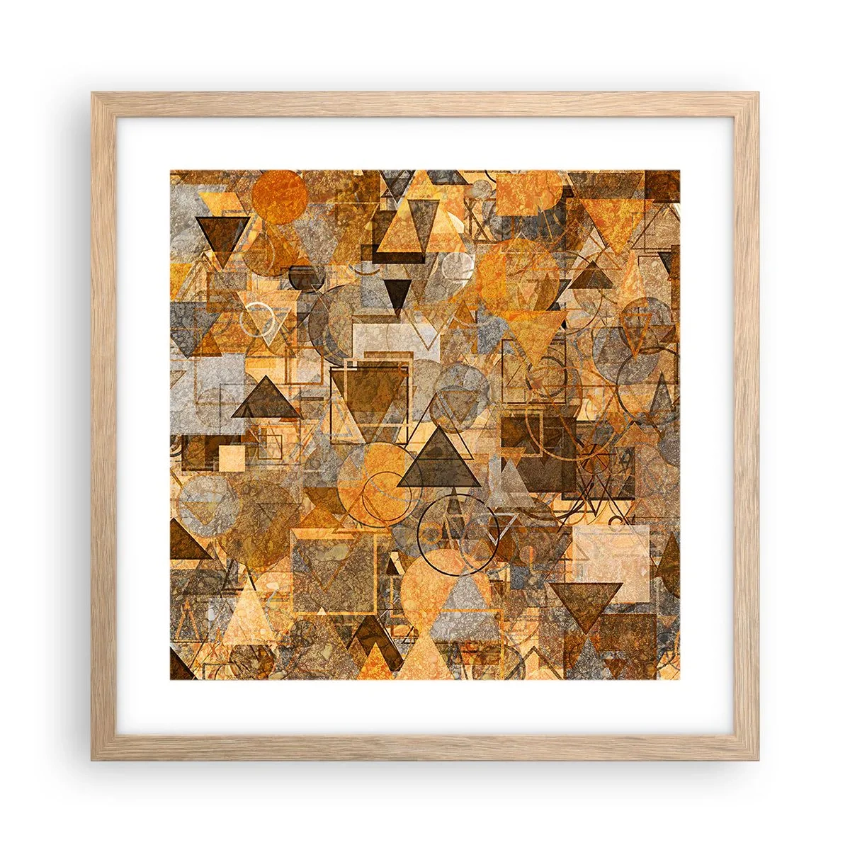 Plagát v ráme zo svetlého duba - Svet zachytený do tvaru - 40x40 cm