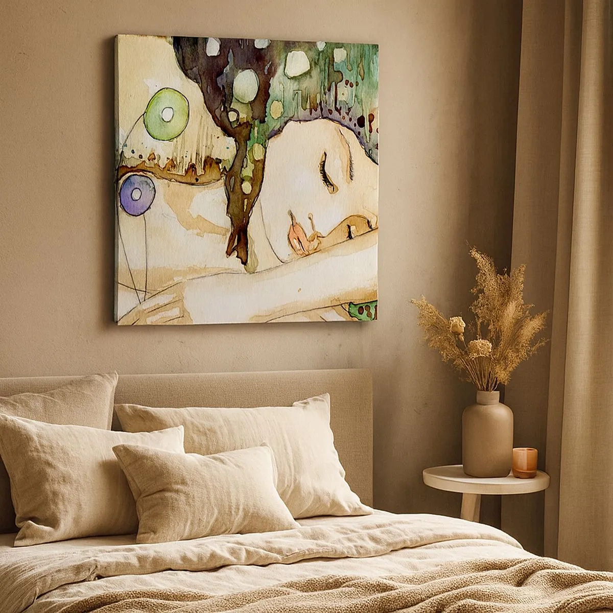 Obraz na plátne - Smaragdovo-fialový sen - 30x30 cm