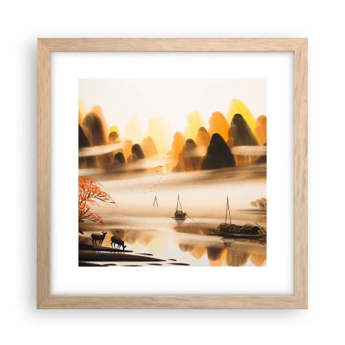 Plagát v ráme zo svetlého duba - Ďalej ako na Ďalekom východe - 30x30 cm