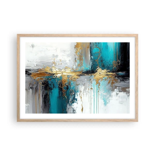 Plagát v ráme zo svetlého duba - Všetko plynie - 70x50 cm