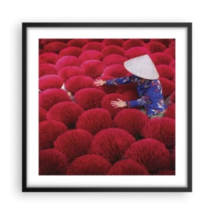 Plagát v čiernom ráme - Na ryžovom poli - 50x50 cm