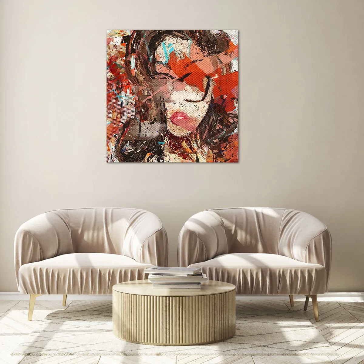 Obraz na skle - Aká si skutočne nikto nevie - 70x70 cm