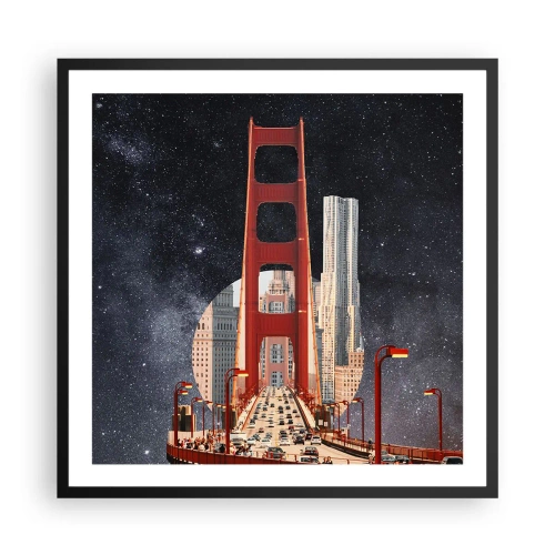 Plagát v čiernom ráme - Vždy v centre - 60x60 cm