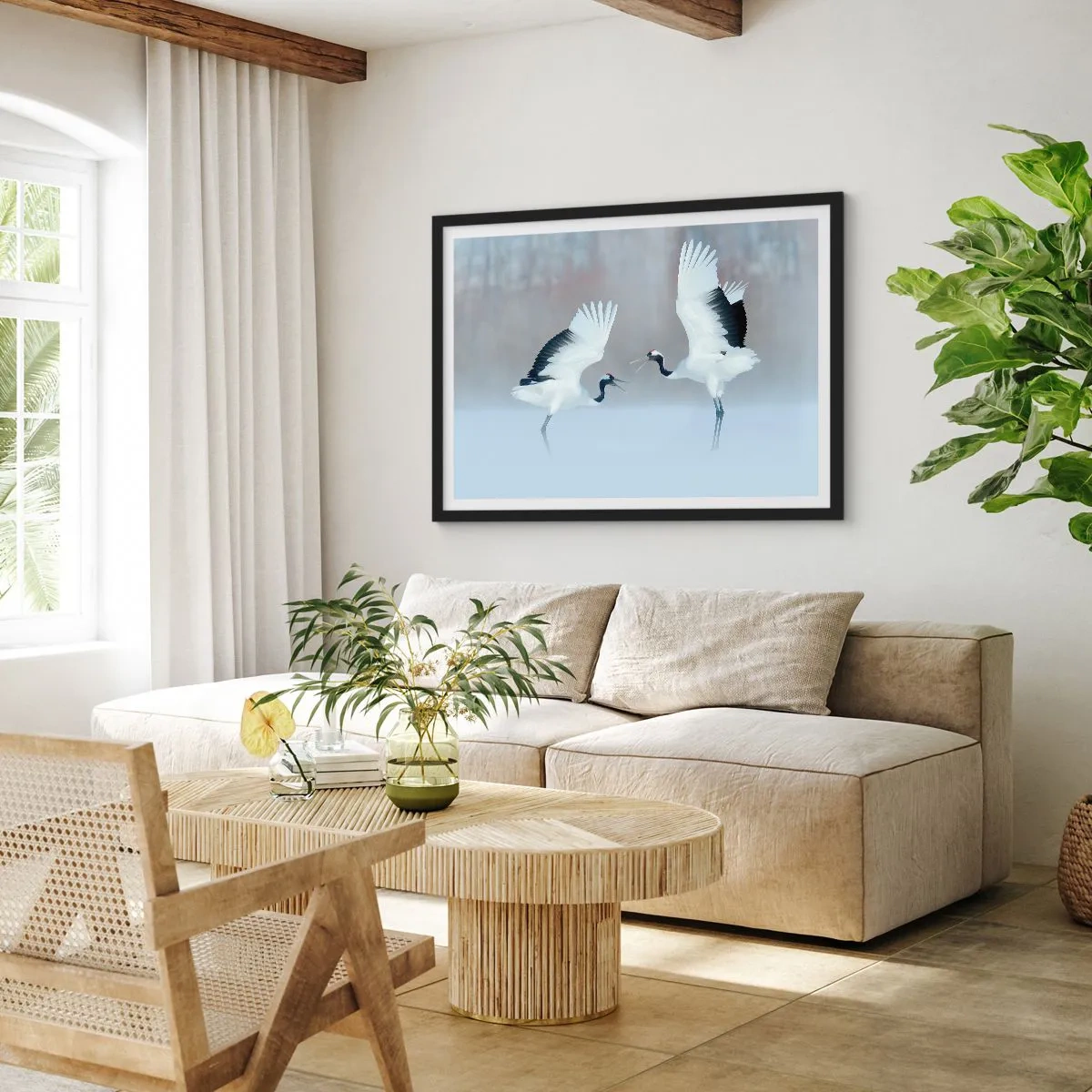 Plagát v čiernom ráme - Tanec v hmle - 91x61 cm