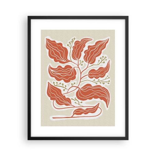 Plagát v čiernom ráme - Ľudovo a koralovo - 40x50 cm