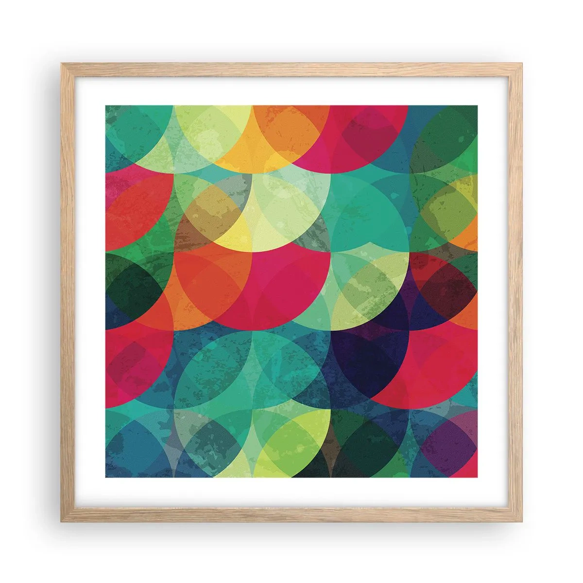 Plagát v ráme zo svetlého duba - Vstúpiť do dúhy - 50x50 cm