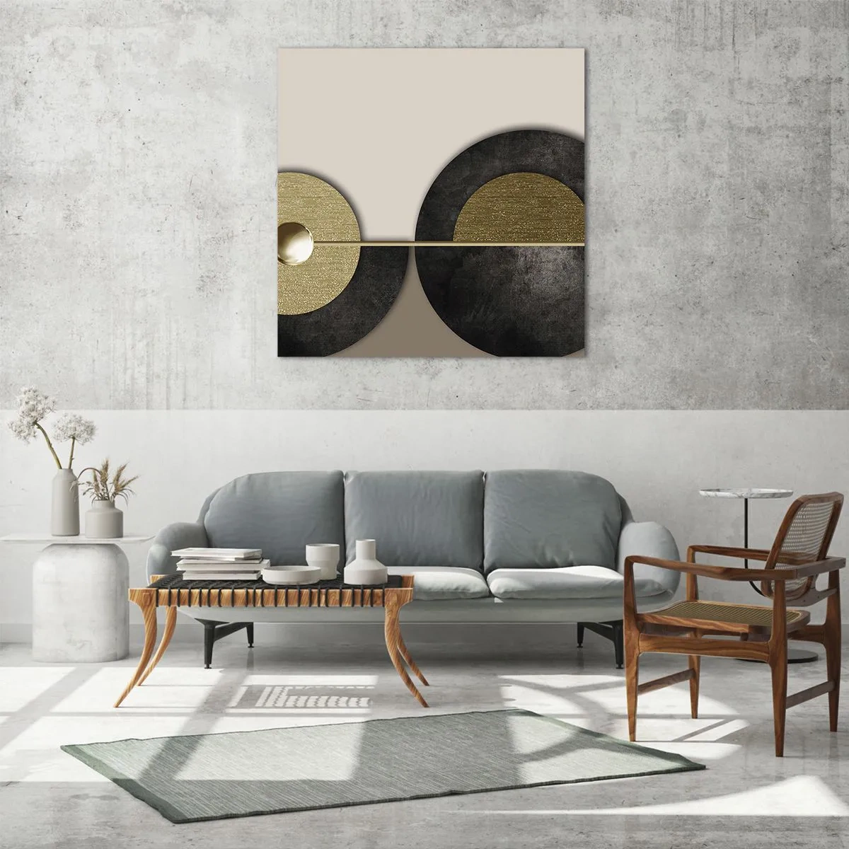 Obraz na skle - Variácie okolo kruhu - 70x70 cm