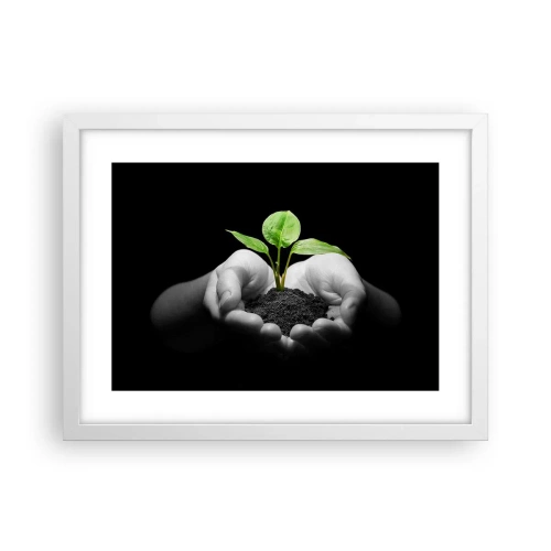 Plagát v bielom ráme - Milujem prírodu, chránim ju - 40x30 cm