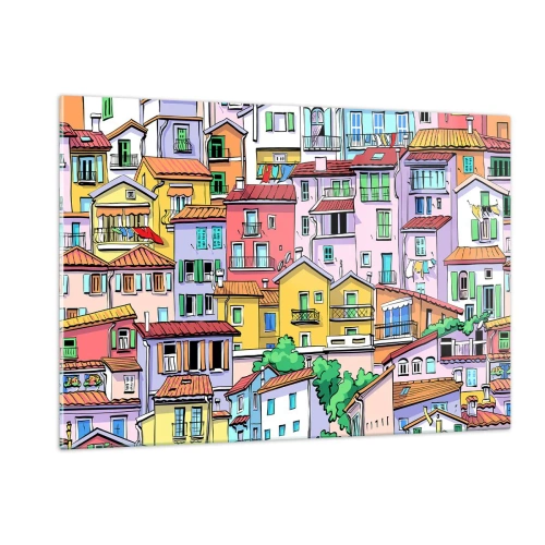 Obraz na skle - Veselé mesto - 120x80 cm
