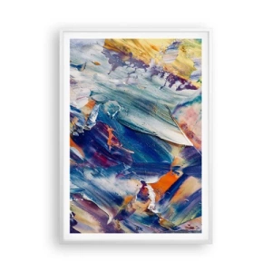 Plagát v bielom ráme - Chaos farieb - 70x100 cm